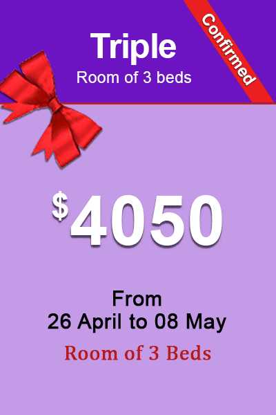 price sticker for 3 beds in makkah hotel in shawwal